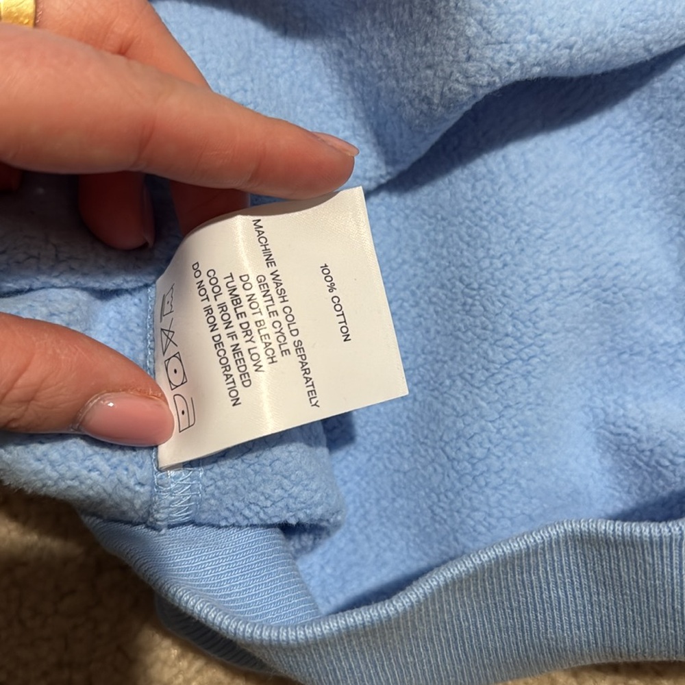 MADHAPPY Powder Blue Script Hoodie - Picture 7 of 10